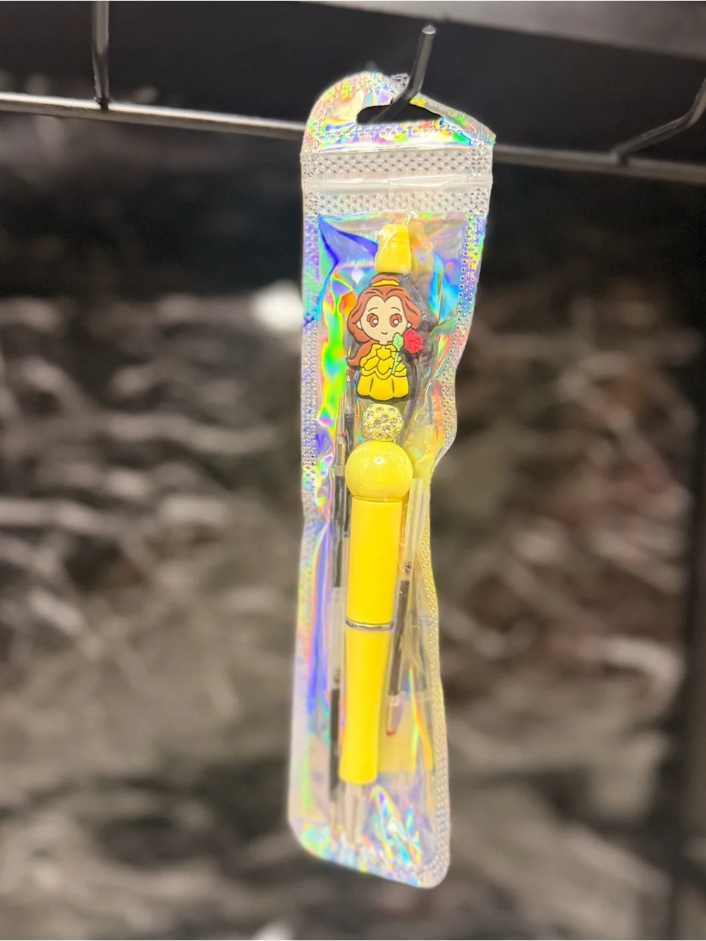 Belle from Beauty and the Beast Focal Bead Pen Black and Blue Ink